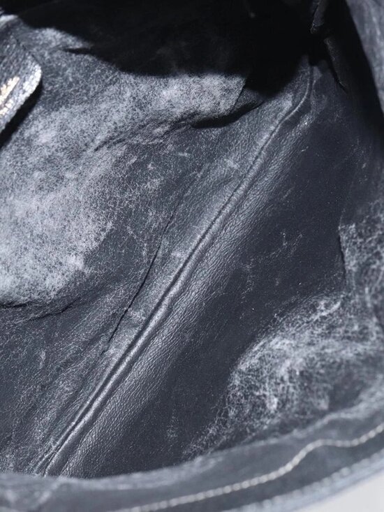 GUCCI GG Supreme Clutch Bag PVC Leather Black Gold 89 02 075 Auth 159284 - Picture 9 of 16